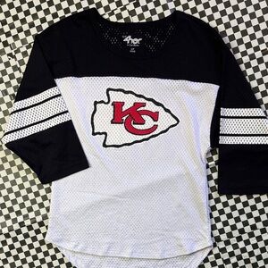 4Her Women's Black and White Kansas City Chiefs Jersey Top
